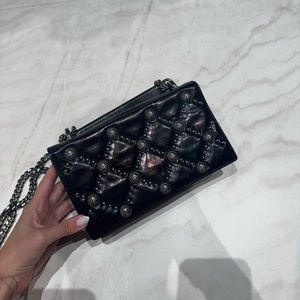 Black balmain bag with chain